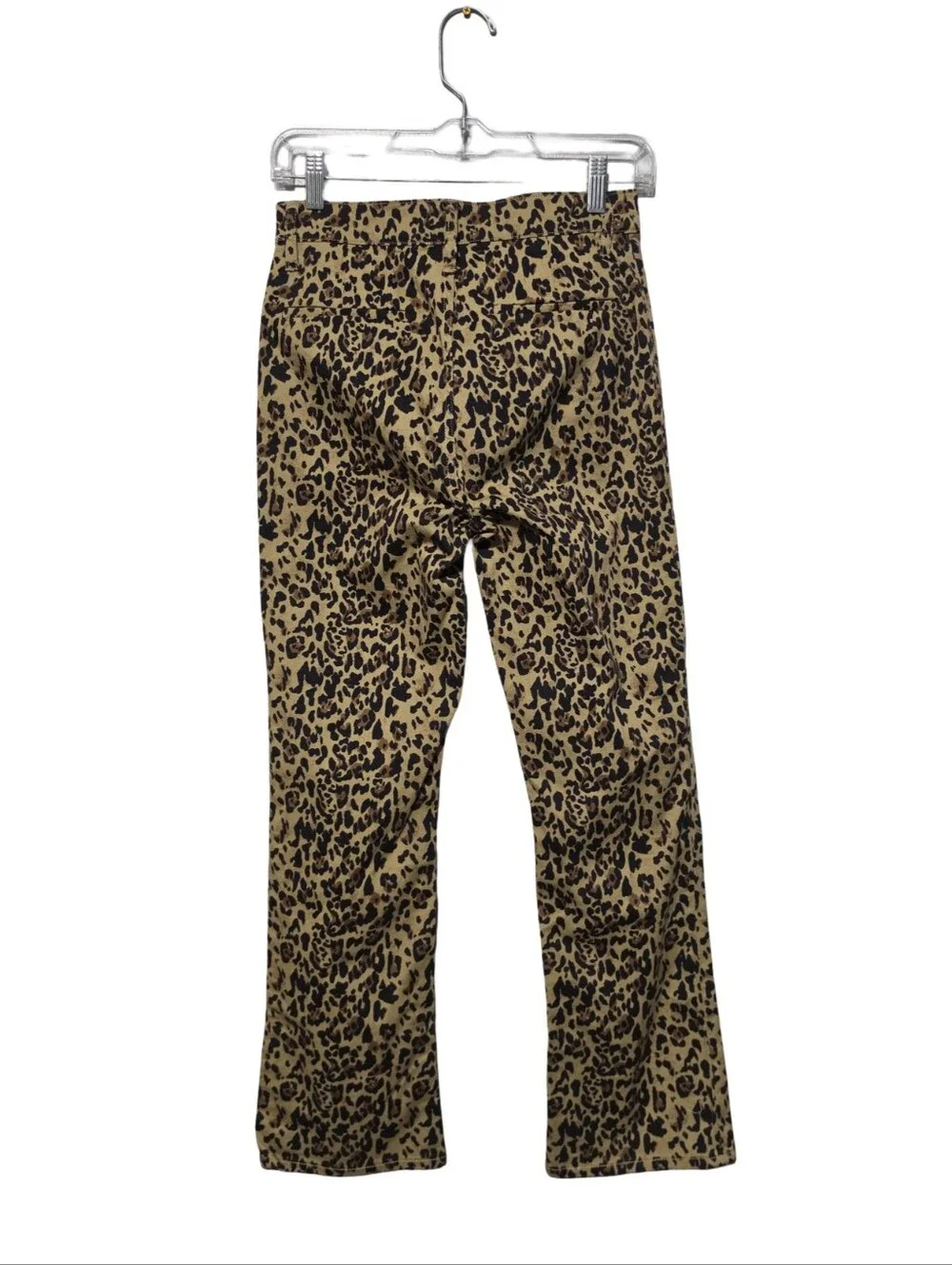 J CREW Leopard Print Jeans Womens 25 Brown High Rise Straight Crop Animal Print
